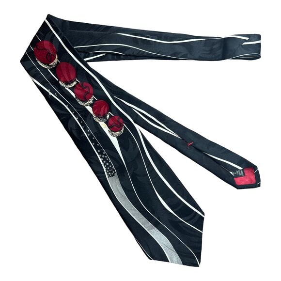 Black and White with Red Dots Tie - Picture 3 of 8